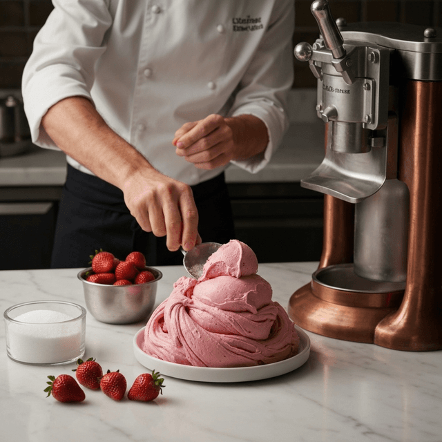Artisanal gelato making process